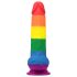 Dildo realista 20cm arcoíris con testículos