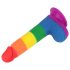 Dildo realista 20cm arcoíris con testículos