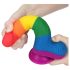 Dildo realista 20cm arcoíris con testículos