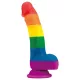 Lovetoy Prider - dildo realista - silicona - 19 cm - arcoíris