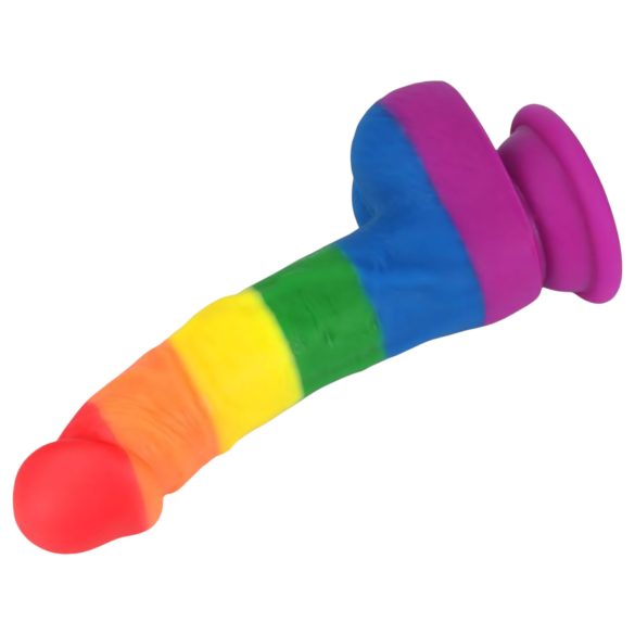 Lovetoy Prider - dildo realista - silicona - 19 cm - arcoíris