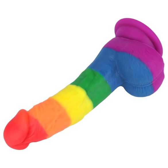 Lovetoy Prider - dildo realista - silicona - 19 cm - arcoíris