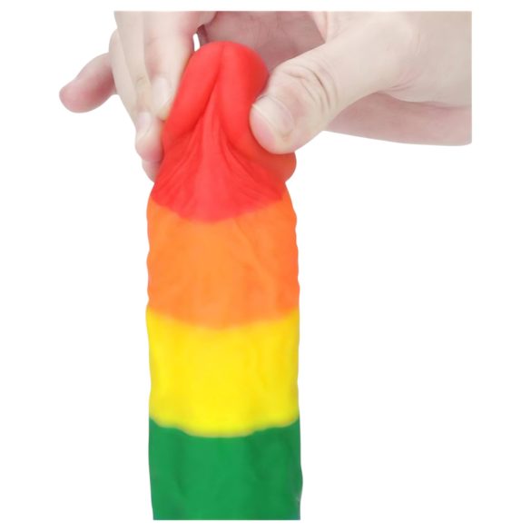 Lovetoy Prider - dildo realista - silicona - 19 cm - arcoíris