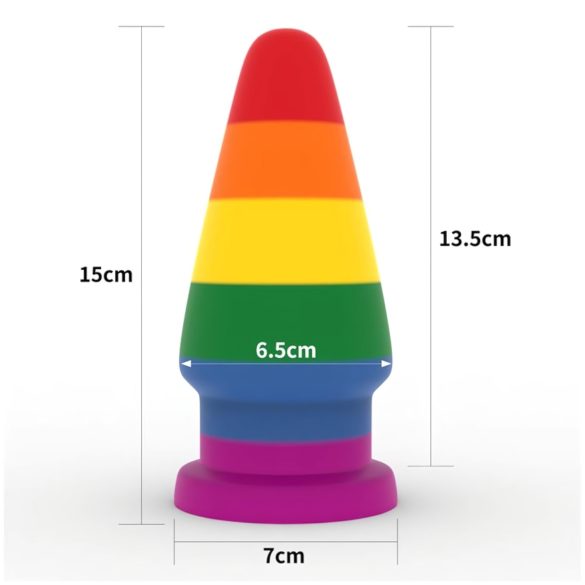 Lovetoy Prider - plug anal expansor - 15cm (arcoíris)