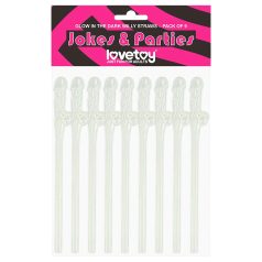 Lovetoy - pajita con forma de pene luminoso - blanco