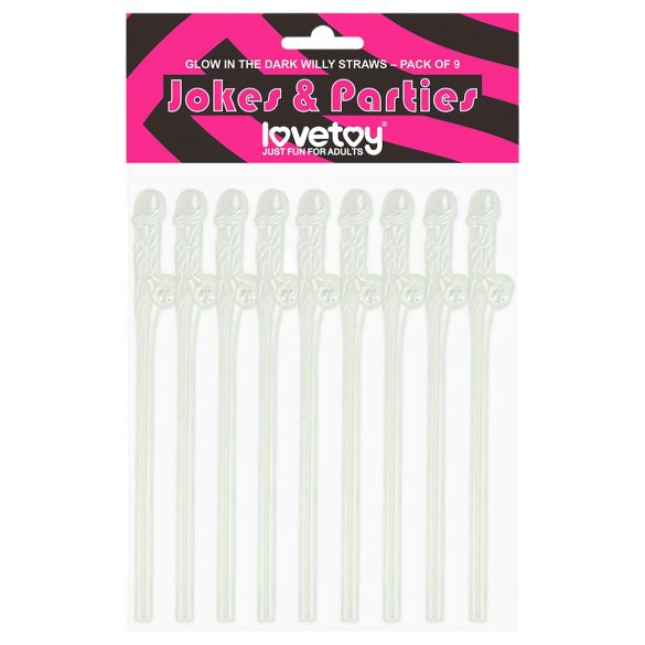 Lovetoy - pajita con forma de pene luminoso - blanco