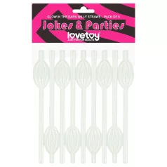   Lovetoy - pajita erótica con forma de vulva - brillante - blanca