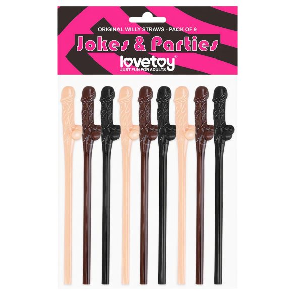 Lovetoy - pajita pene realista - colores natural marrón negro