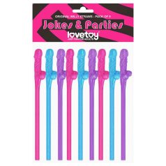 Lovetoy - pajita pene realista - silicona - rosa/azul/lila