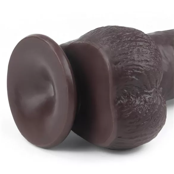 Lovetoy - Dildo realista de doble capa - 23 cm - marrón