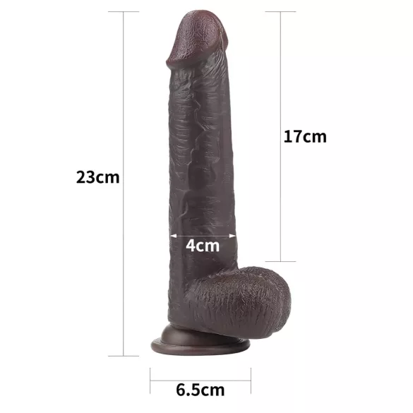 Lovetoy - Dildo realista de doble capa - 23 cm - marrón