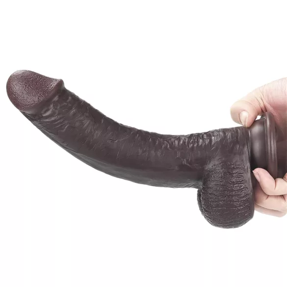 Lovetoy - Dildo realista de doble capa - 23 cm - marrón