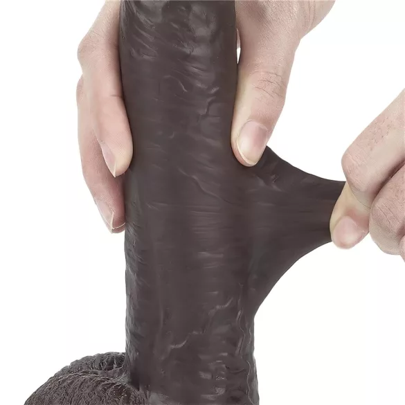 Lovetoy - Dildo realista de doble capa - 23 cm - marrón