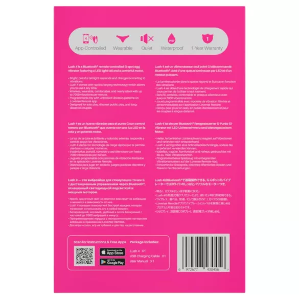 LOVENSE Lush 4 - huevo vibrador inteligente (rosa)