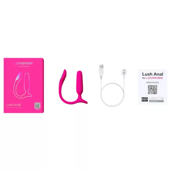 Lovense Lush Anal - Vibrador anal controlado por app, con luz LED - rosa