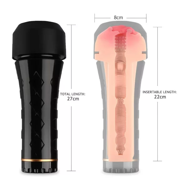 Vaso de Tracy's Dog - masturbador vaginal realista (negro‑natural)