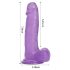 Jelly 8 de Tracy's Dog - Dildo con ventosa y testículos (púrpura)