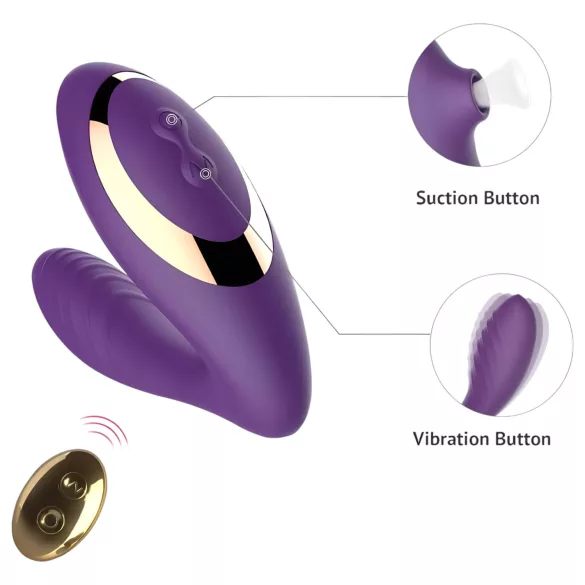 Tracy's Dog 2 - succionador y vibrador 2 en 1 - silicona lila