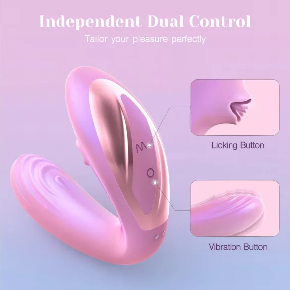 Tracy's Dog OG Lick - Vibrador de punto G y estimulador de clítoris (rosa)