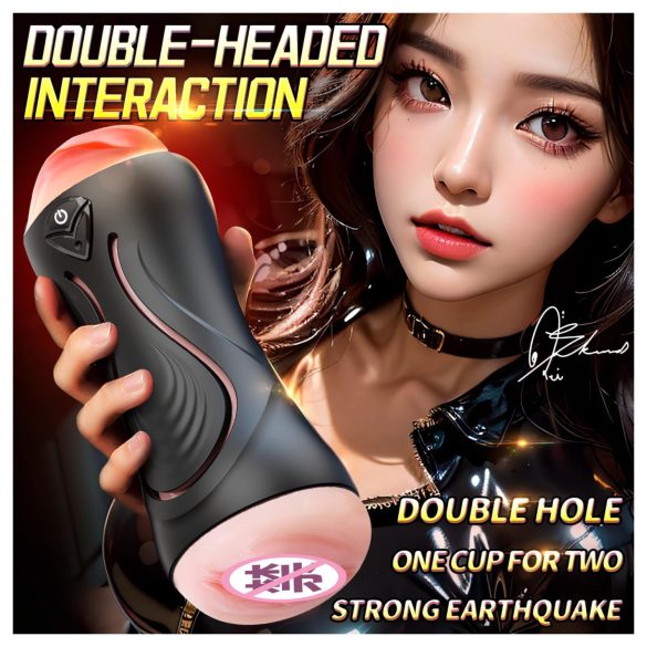 Leopard - masturbador masculino boca y vagina artificial - vibrador pene natural