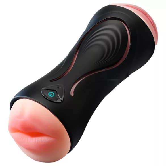 Leopard - vibrador para pene con boca y vagina artificial (color natural)
