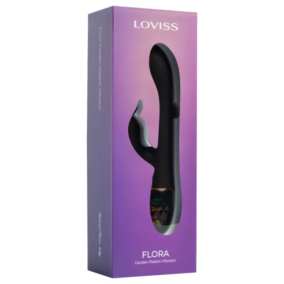 LOVISS Flower - vibrador punto G con brazo para el clítoris (negro)