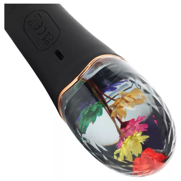 LOVISS Flower - vibrador punto G con brazo para el clítoris (negro)