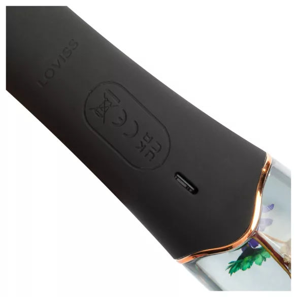 LOVISS Flower - vibrador punto G con brazo para el clítoris (negro)