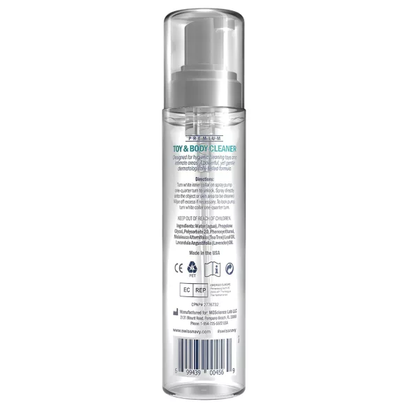 Limpiador de juguetes y corporal Swiss Navy - espuma limpiadora (221 ml)
