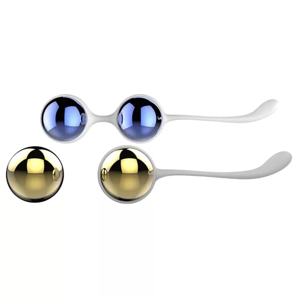 Nalone Yany Love - set de bolas chinas ajustables - silicona azul oro