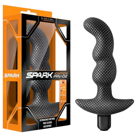 Blush Spark - vibrador anal impermeable - silicona negra