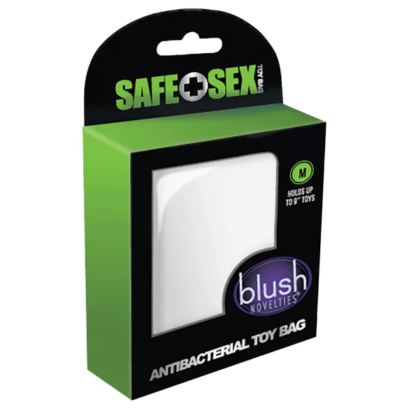 Safe Sex - bolsa de almacenamiento discreta antibacteriana - blanca (M)