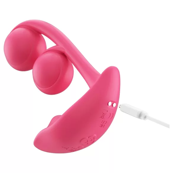 Honey Play Box Melody - vibrador 2 en 1 con cuentas controlado por aplicación (rojo)