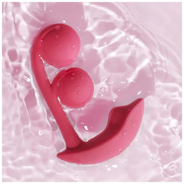 Honey Play Box Melody - vibrador 2 en 1 con cuentas controlado por aplicación (rojo)
