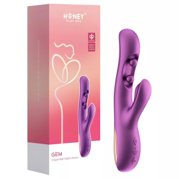 Honey Play Box Gem - Vibrador con perlas para punto G y clítoris controlado por app (lila)