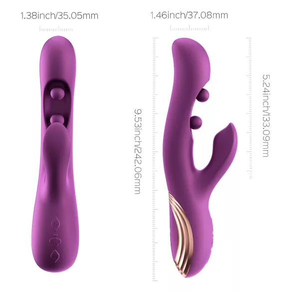 Honey Play Box Gem - Vibrador con perlas para punto G y clítoris controlado por app (lila)