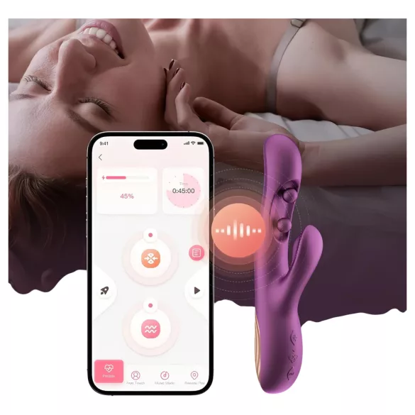 Honey Play Box Gem - Vibrador con perlas para punto G y clítoris controlado por app (lila)