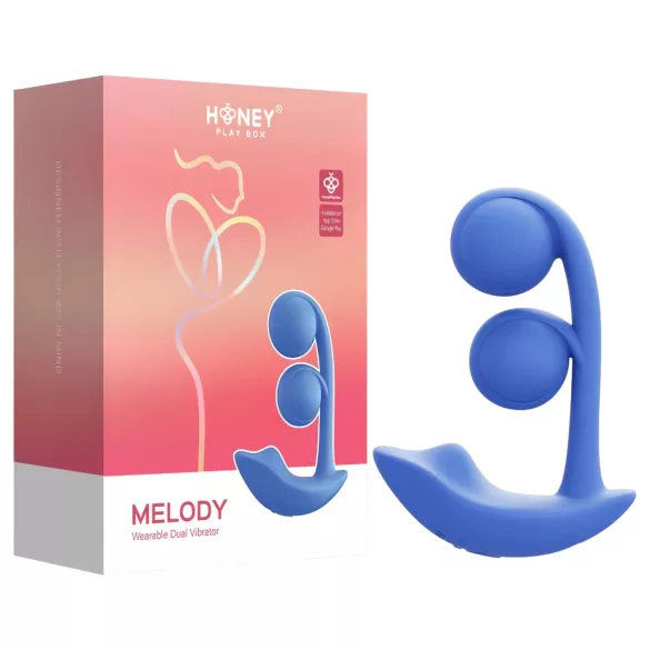 Honey Play Box Melody - Vibrador 2 en 1 con cuentas controlado por app (azul)