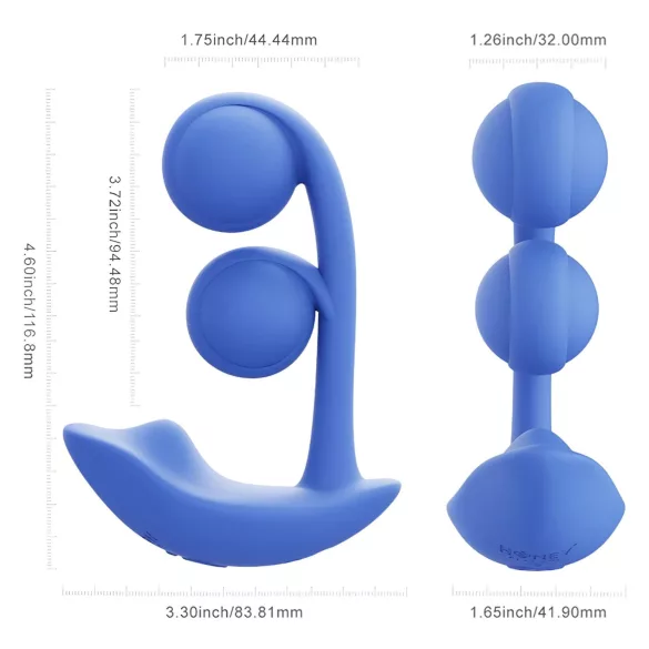 Honey Play Box Melody - Vibrador 2 en 1 con cuentas controlado por app (azul)