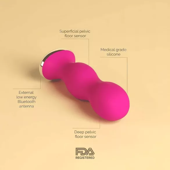 Perifit - Bola geisha vibradora controlada por aplicación (rosa)