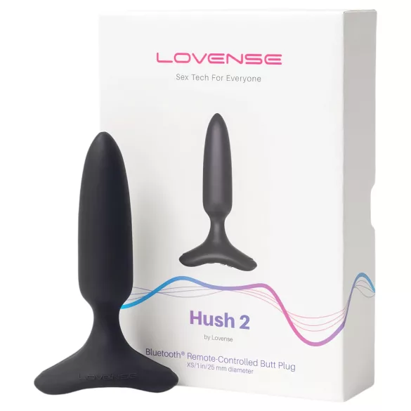 Lovense - plug anal vibrador pequeño recargable - silicona negra 25mm