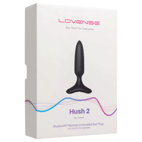 Lovense - plug anal vibrador pequeño recargable - silicona negra 25mm