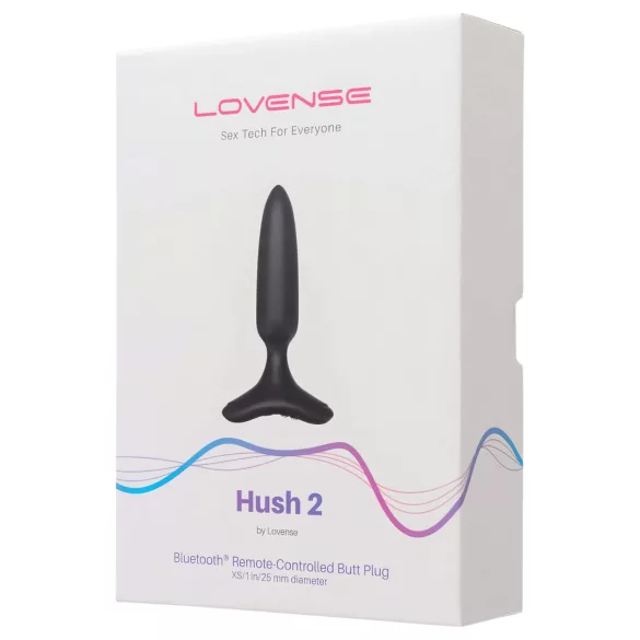 Lovense - plug anal vibrador pequeño recargable - silicona negra 25mm