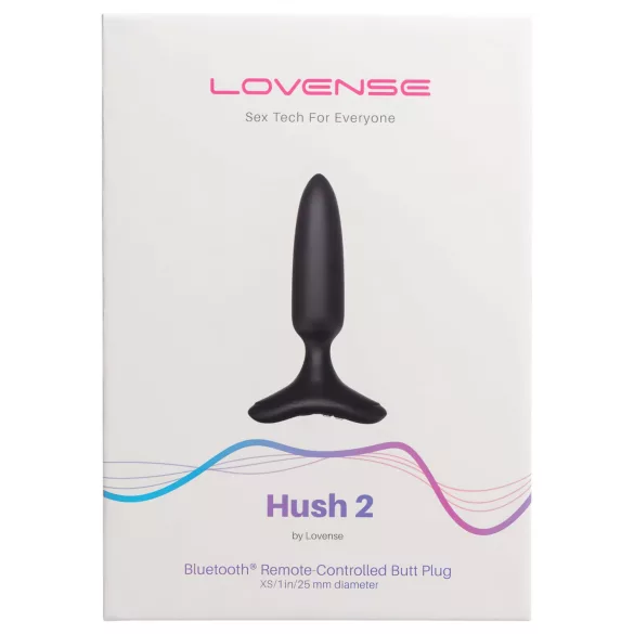 Lovense - plug anal vibrador pequeño recargable - silicona negra 25mm
