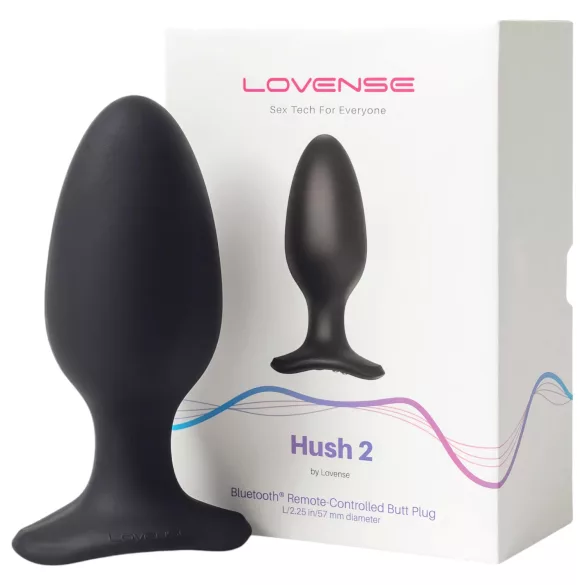 Lovense - plug anal vibrador recargable - tamaño L - silicona negra