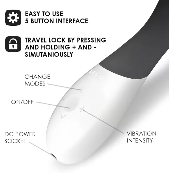 LELO Mona Wave - vibrador punto G impermeable - silicona negra
