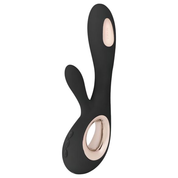 LELO Soraya Wave - vibrador doble estimulador con movimiento - silicona negra