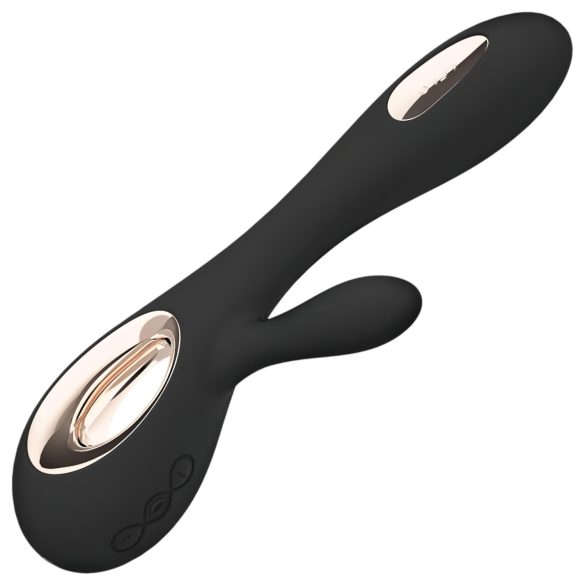LELO Soraya Wave - vibrador doble estimulador con movimiento - silicona negra