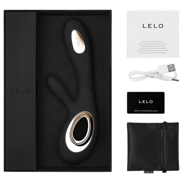 LELO Soraya Wave - vibrador doble estimulador con movimiento - silicona negra