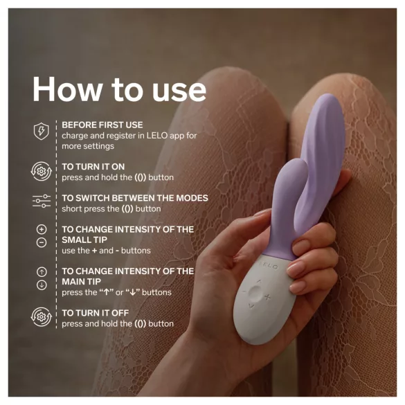 LELO INA Twist - vibrador de punto G controlado por app, con brazo estimulador del clítoris (morado)